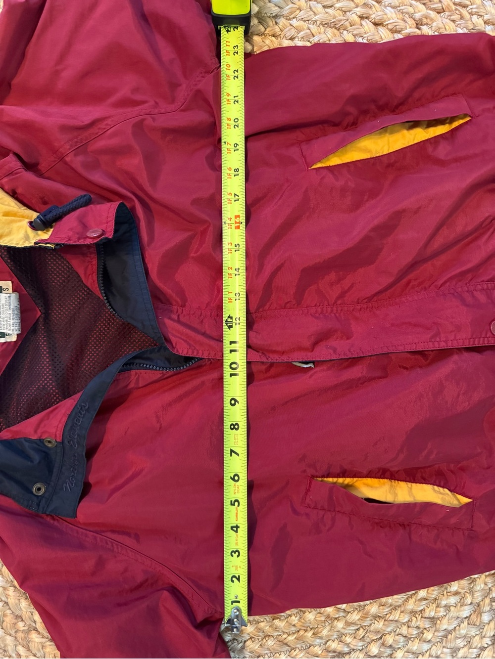 Vintage Northern Elements Windbreaker Jacket Men’s Medium Red Yellow Hooded - Picture 10 of 11